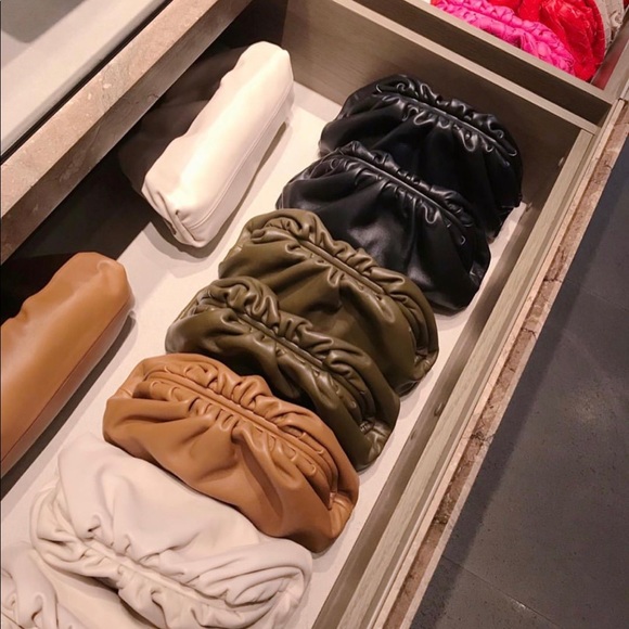 Leather Olive Green Dumpling Shoulder Clutch Pouch It Bag - Picture 10 of 11